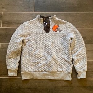 NFL Gray Quilted Sweater with Orange Logo